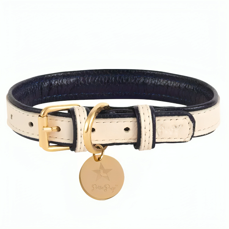 PoisePup Luxe Elegance: Leather Dog Collar