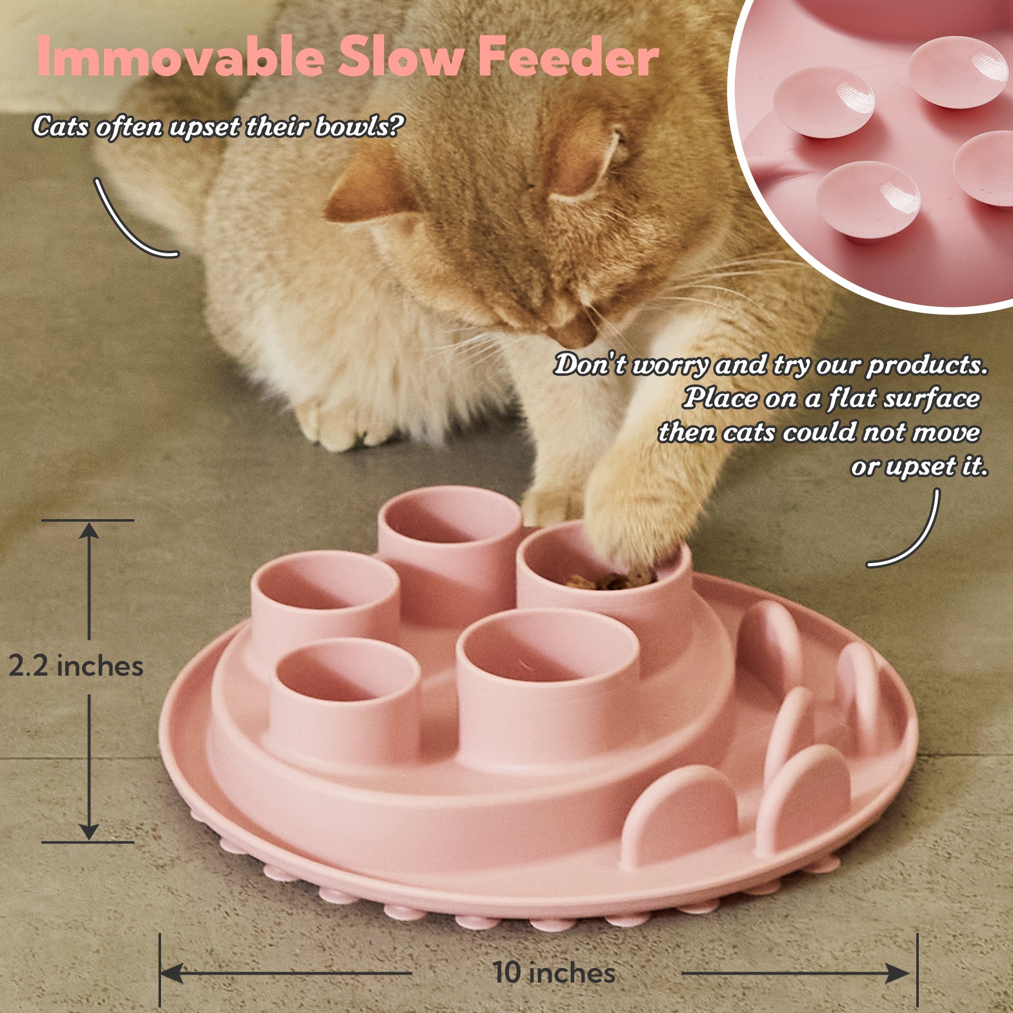 Puzzle Digger Interactive Cat Feeder – Stimulates Hunting Instincts | Coral Pink