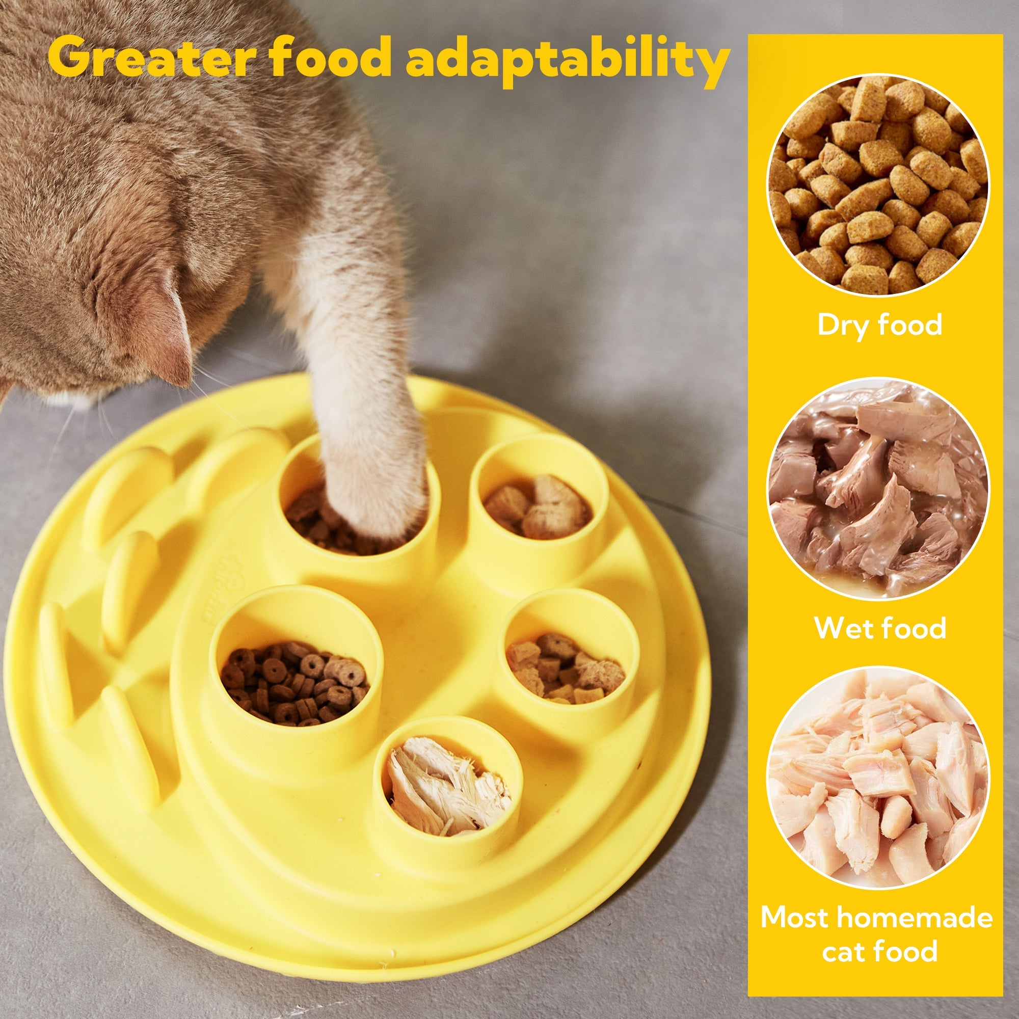 Puzzle Digger Interactive Cat Feeder – Stimulates Hunting Instincts | Wheat Yellow