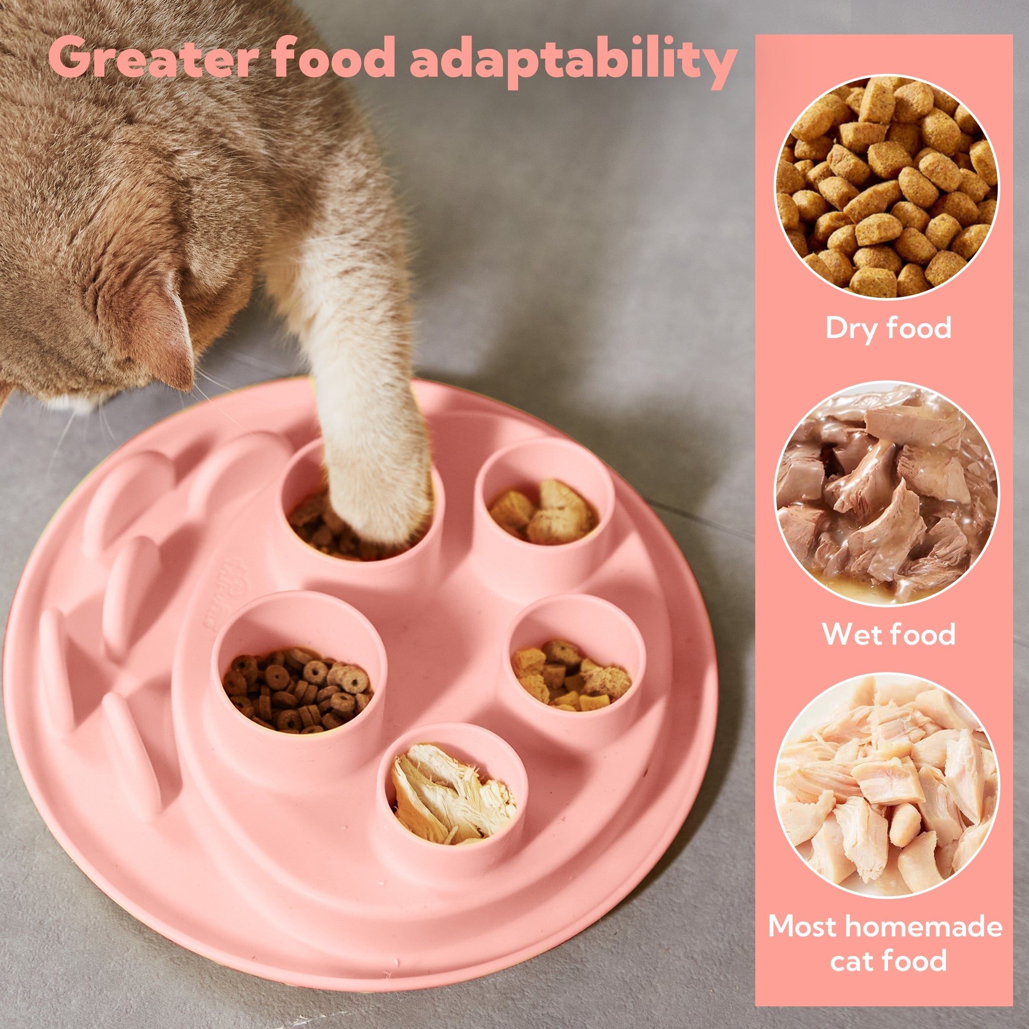 Puzzle Digger Interactive Cat Feeder – Stimulates Hunting Instincts | Coral Pink