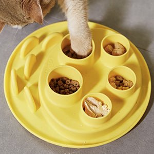 Puzzle Digger Interactive Cat Feeder – Stimulates Hunting Instincts | Wheat Yellow