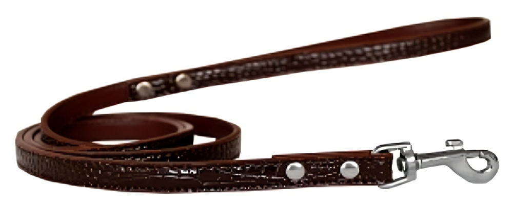 Designer Croc-Style Leash for Dogs & Puppies - Premium Plain Leather Look