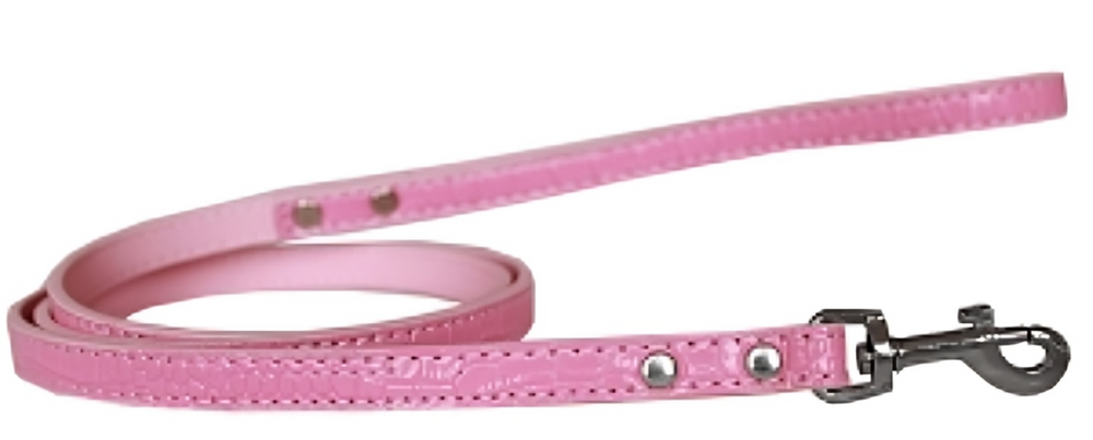 Designer Croc-Style Leash for Dogs & Puppies - Premium Plain Leather Look