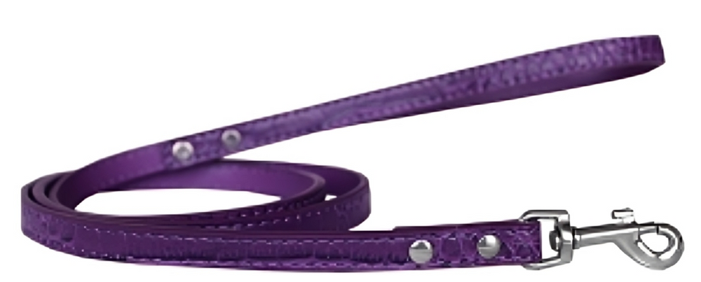 Designer Croc-Style Leash for Dogs & Puppies - Premium Plain Leather Look