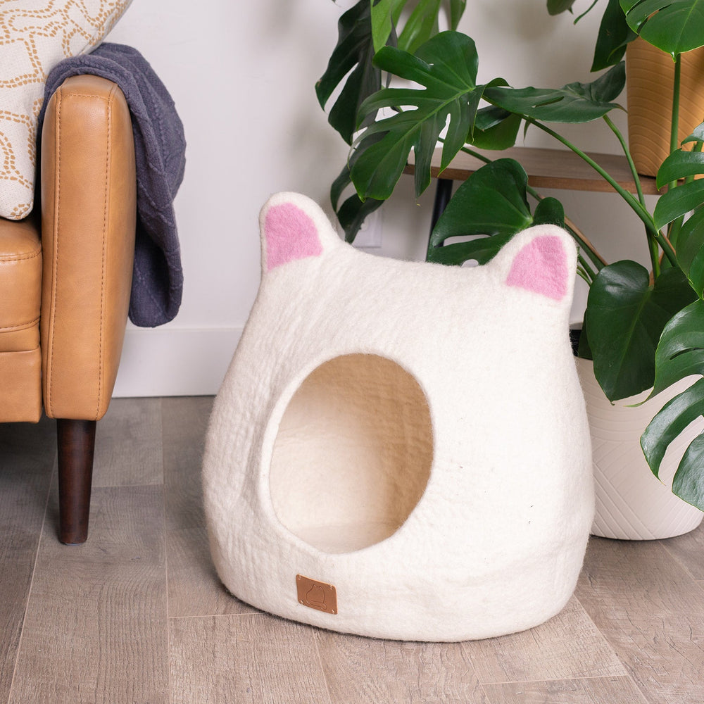 Cat Cave Bed with Accent Ears | Stylish Ear Design Pet Retreat