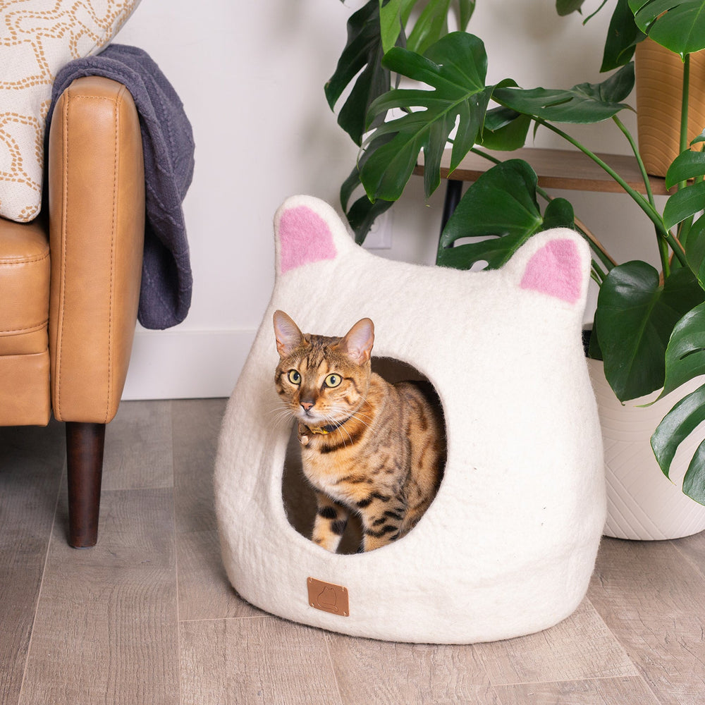 Cat Cave Bed with Accent Ears | Stylish Ear Design Pet Retreat