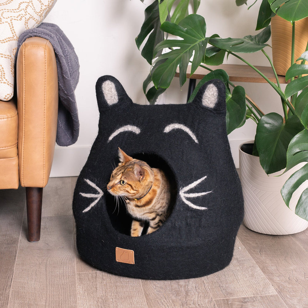 Cat Cave Bed with Ear Design | Cozy Boy Cat Style Retreat