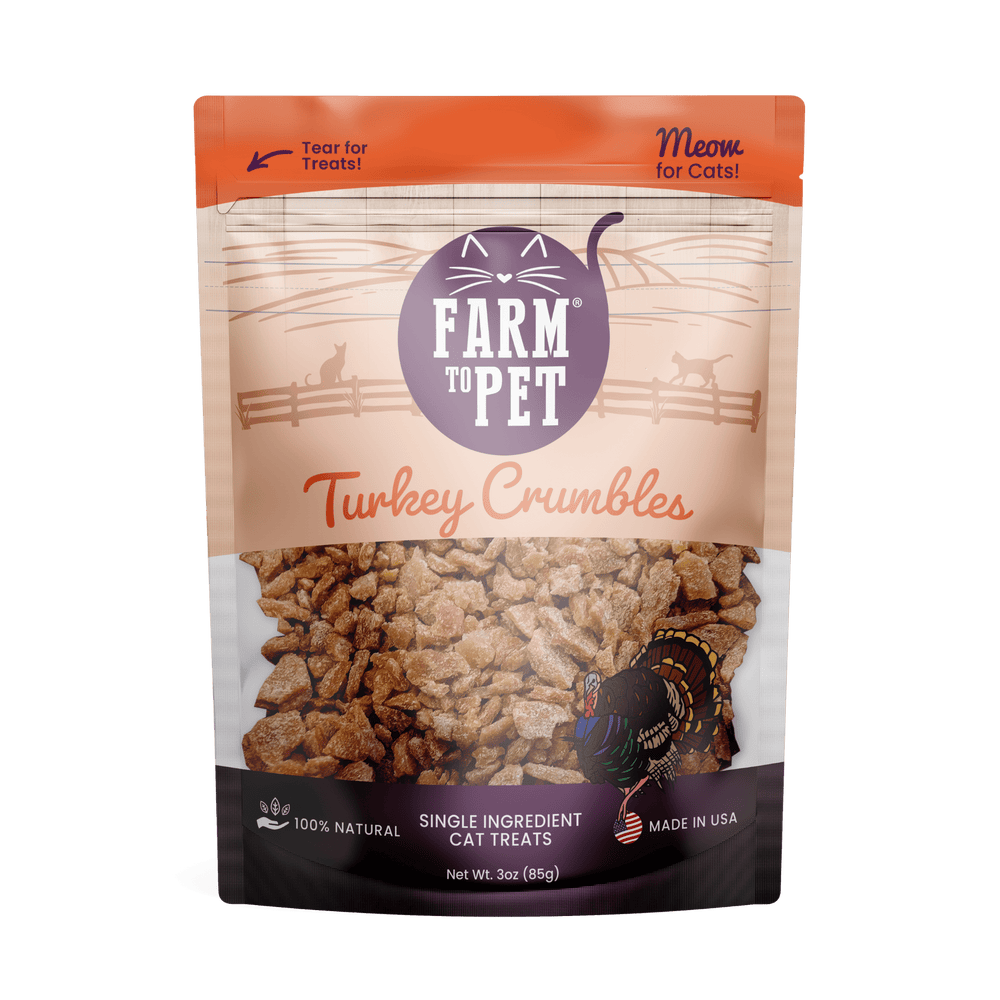 Grain-Free Turkey Crumbles for Cats – All-Natural, High-Protein Treats