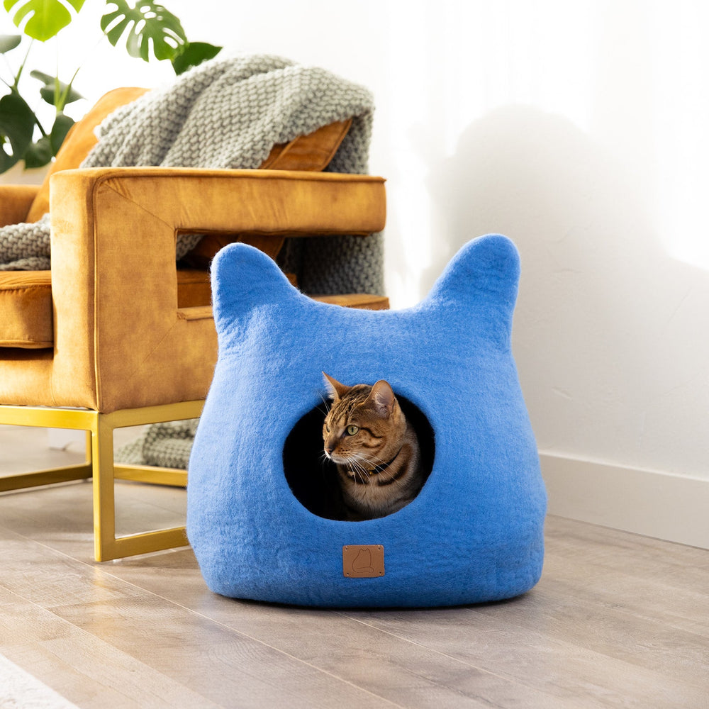 Cozy Haven Cat Bed - Sky Blue | Ear Style Cave