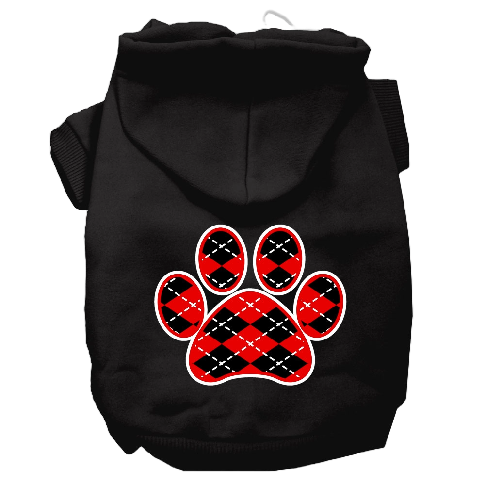 "Red Argyle Paw" Pet Hoodie - SP Dog & Cat Apparel