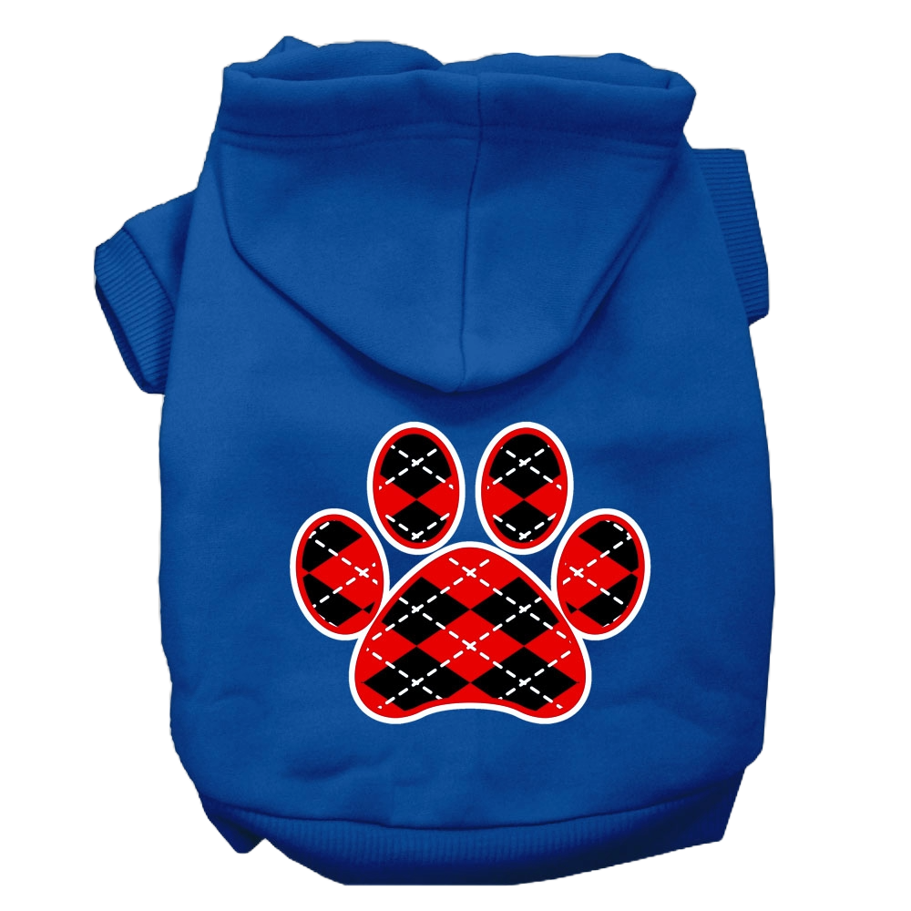 "Red Argyle Paw" Pet Hoodie - SP Dog & Cat Apparel