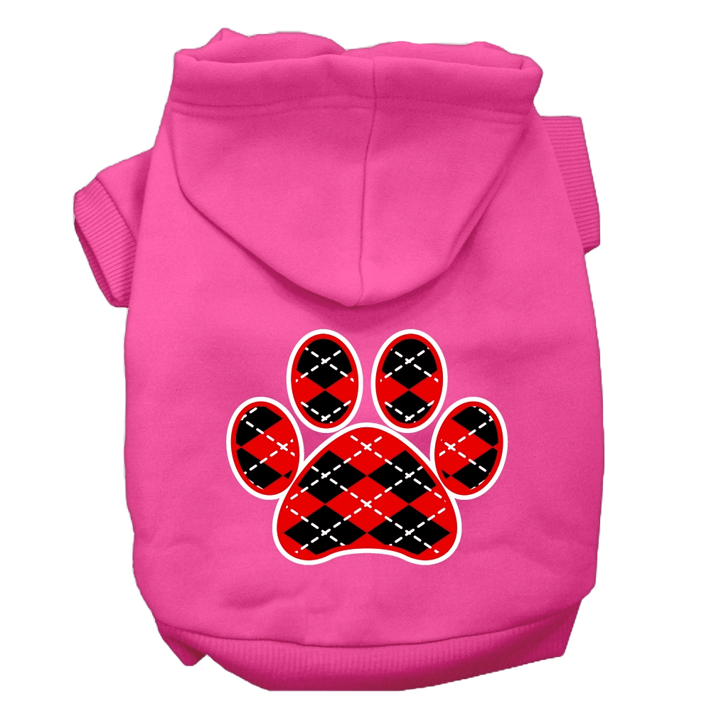 "Red Argyle Paw" Pet Hoodie - SP Dog & Cat Apparel