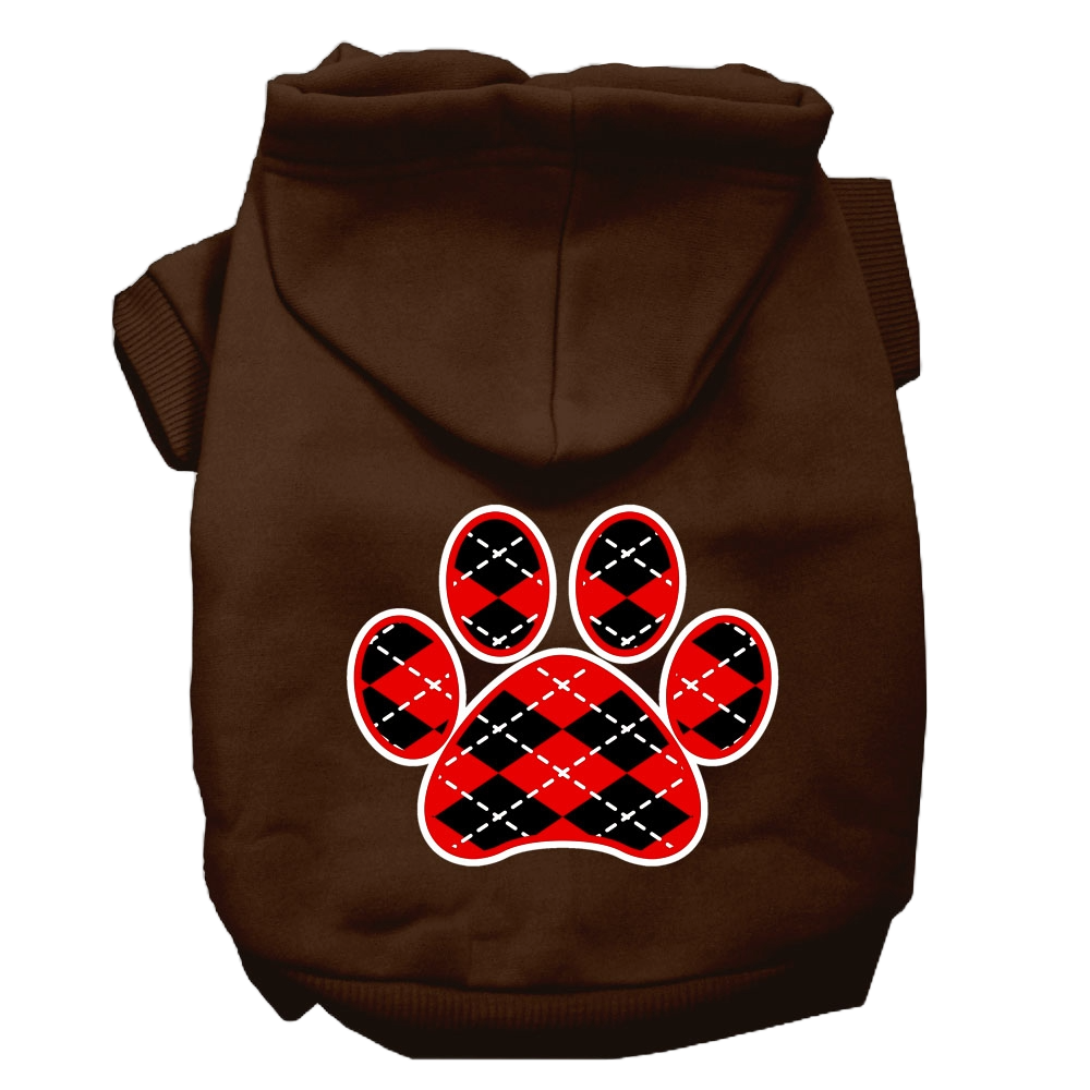 "Red Argyle Paw" Pet Hoodie - SP Dog & Cat Apparel