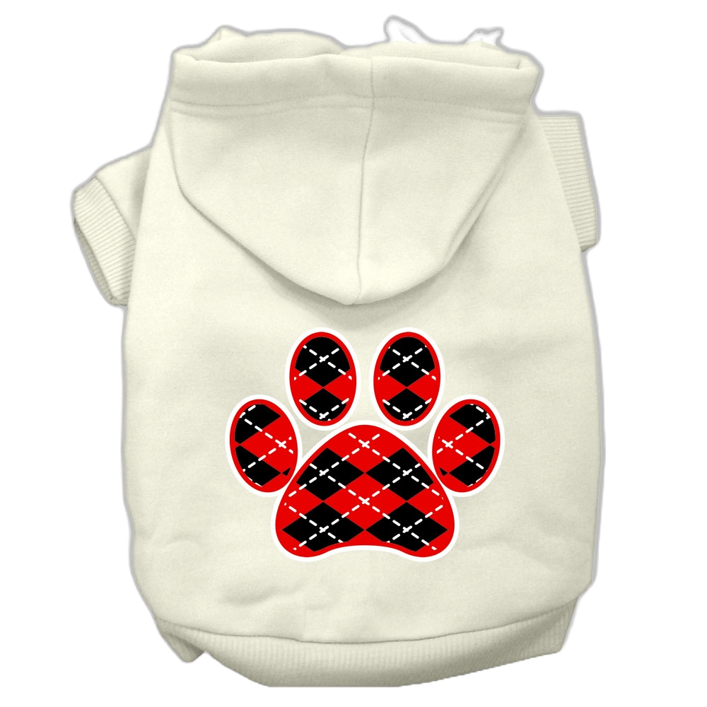 "Red Argyle Paw" Pet Hoodie - SP Dog & Cat Apparel