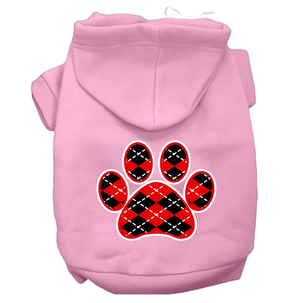 "Red Argyle Paw" Pet Hoodie - SP Dog & Cat Apparel