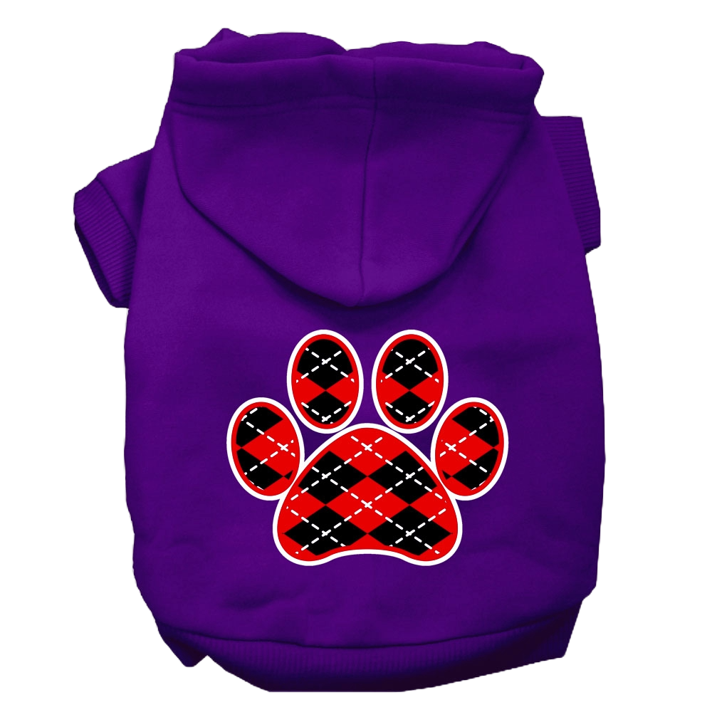 "Red Argyle Paw" Pet Hoodie - SP Dog & Cat Apparel