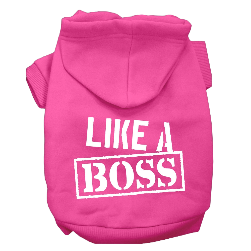 "Like A Boss" Hoodie: Trendy Screen-Printed Apparel for Dogs & Cats