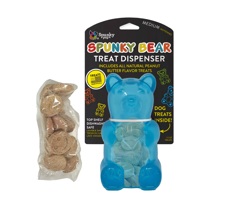 Spunky Pup Spunky Bear Treat Dispenser: Interactive Dog Toy for Endless Fun & Training