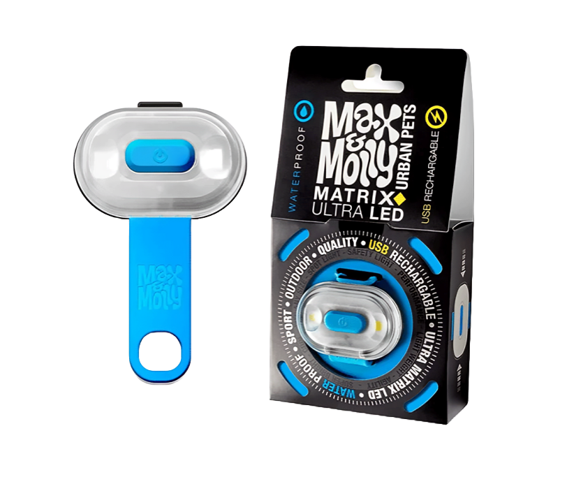 Enhance Pet Safety with MAX&MOLLY Ultra Bright LED Pet Light - Ideal for Night Walks (Hangtag Packaging)