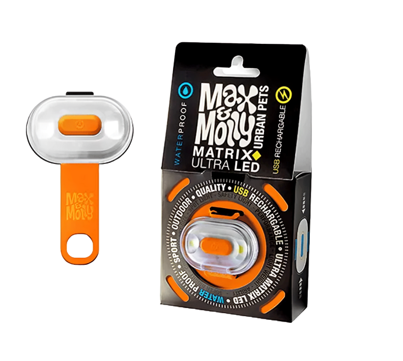 Enhance Pet Safety with MAX&MOLLY Ultra Bright LED Pet Light - Ideal for Night Walks (Hangtag Packaging)