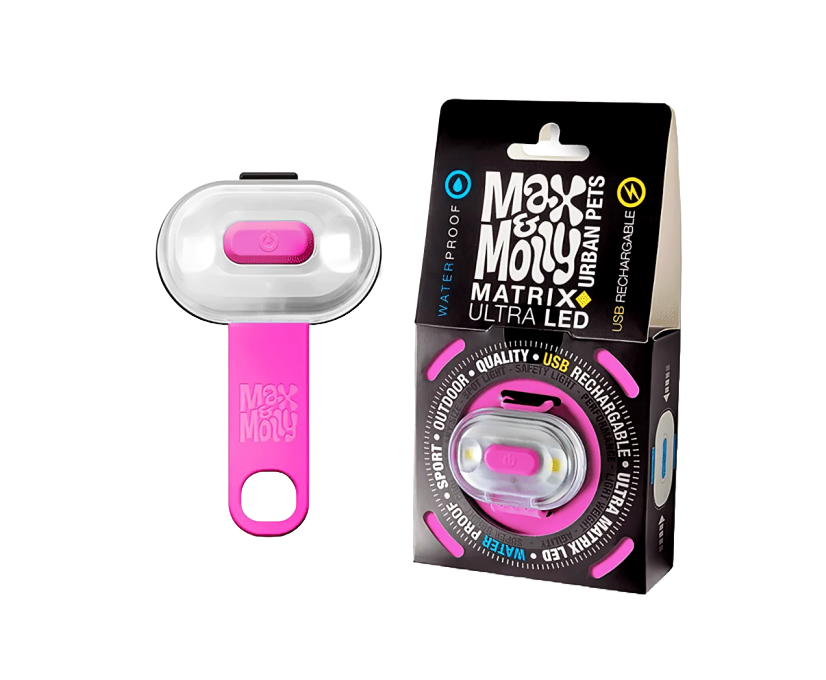 Enhance Pet Safety with MAX&MOLLY Ultra Bright LED Pet Light - Ideal for Night Walks (Hangtag Packaging)