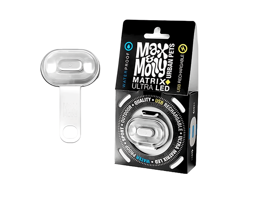 Enhance Pet Safety with MAX&MOLLY Ultra Bright LED Pet Light - Ideal for Night Walks (Hangtag Packaging)