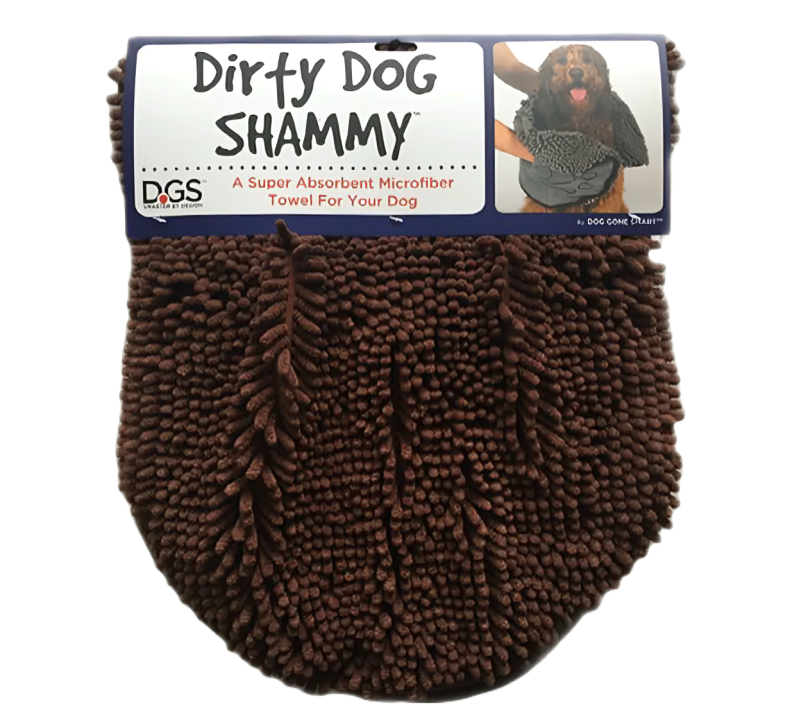 Efficiently Dry Your Pet with DGS Dirty Dog Shammy Towel in Brown - Super Absorbent & Quick Drying