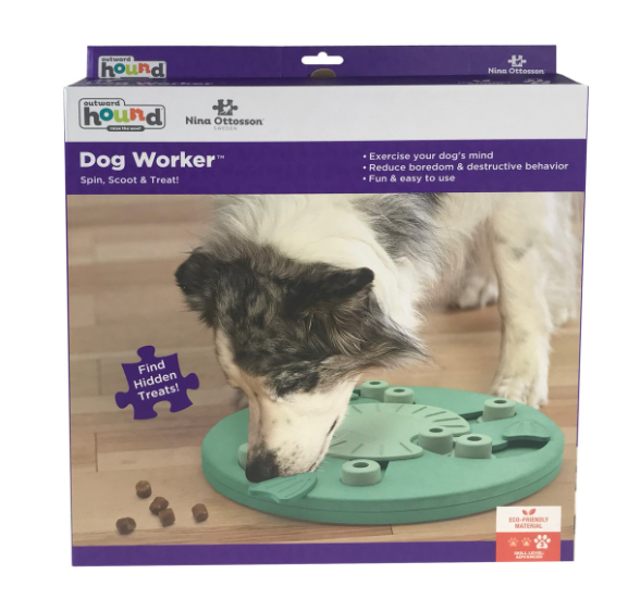 OUTWARD HOUND Dog Worker - Green Treat Puzzle Interactive Toy for Dogs