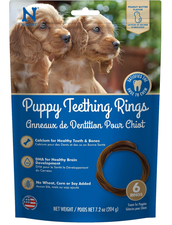 N-Bone Puppy Teething Rings Peanut Butter 6pk - Soothe Your Puppy’s Gums