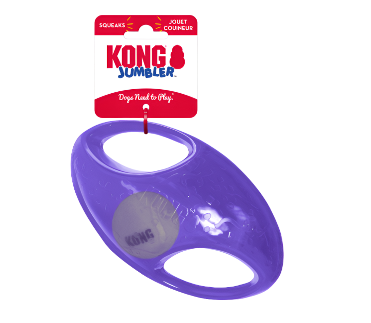 Durable Kong Jumbler Football - Interactive Dog Toy for Active Play