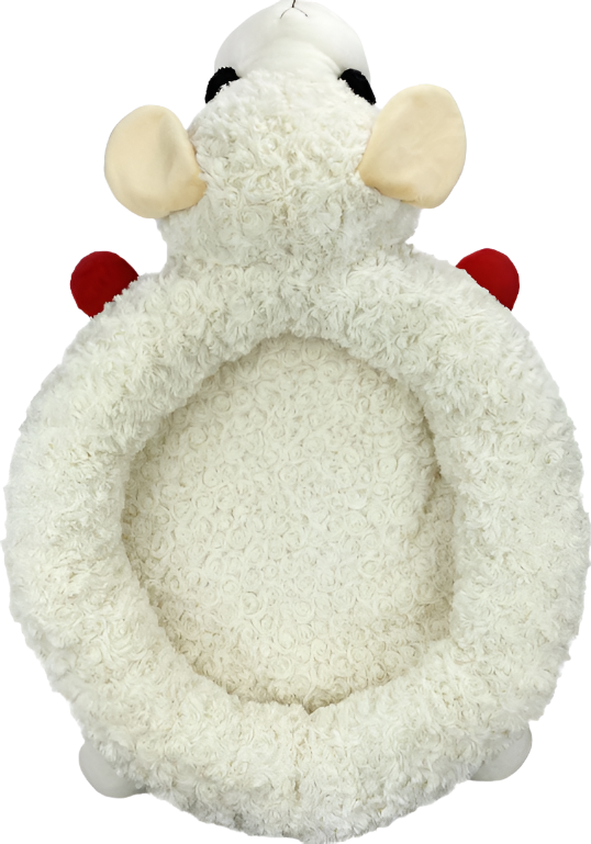 MULTIPET Lamb Chop Bolster Dog Bed - 27 Inch Comfort Style