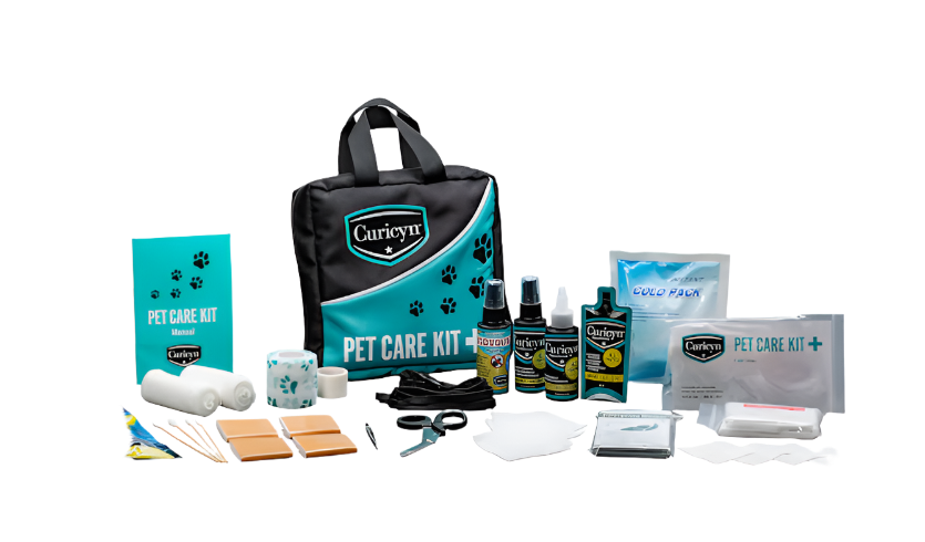 Curicyn's Complete 35 pc Pet Care Kit: Portable First Aid for Pets on the Go