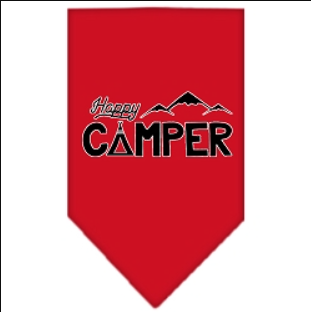 Pet & Dog Bandana - Screen Printed 'Happy Camper' Design - Stylish & Comfortable