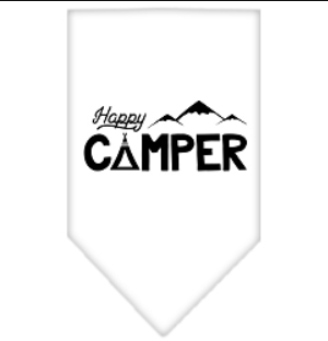 Pet & Dog Bandana - Screen Printed 'Happy Camper' Design - Stylish & Comfortable