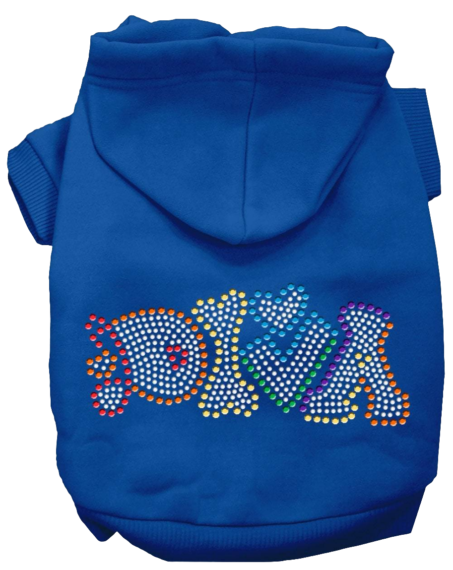 "Technicolor Diva" Rhinestone Pet Hoodie – Stylish Hoodie for Dogs & Cats