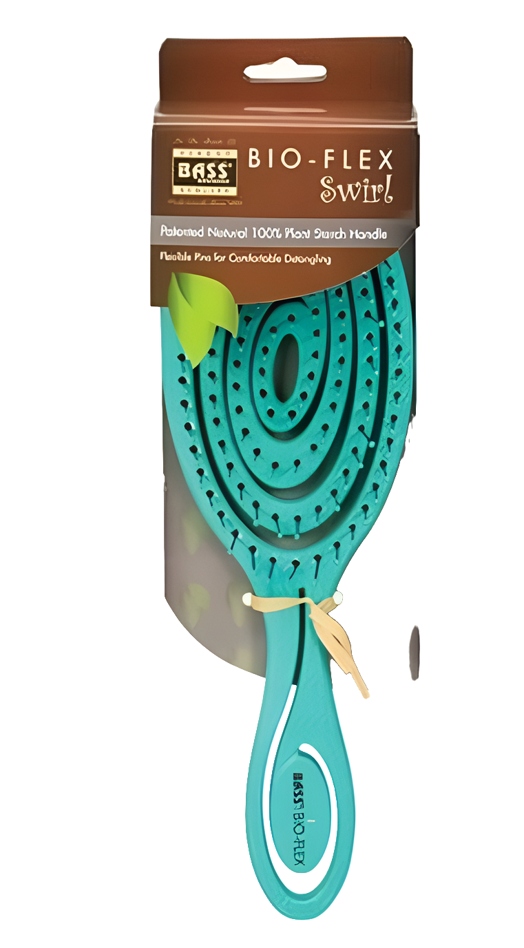 Eco-Friendly BASS BIO-FLEX Detangle Brush - Swirl Design for Effortless Pet Hair Care