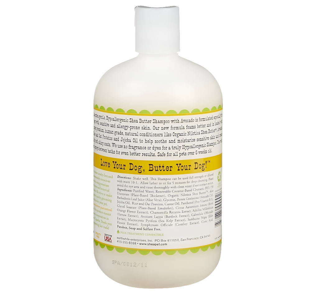 EARTHBATH Shea Butter Hypo-Allergenic Dog Shampoo with Avocado 16oz – Gentle, Natural Pet Care