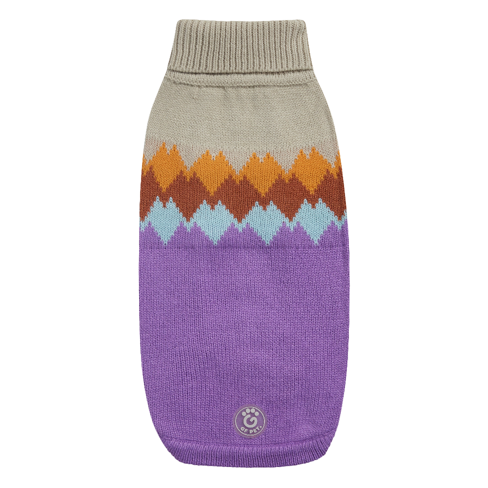 Cozy Fireside Purple Dog Sweater - Warm Knit Turtleneck for Pets