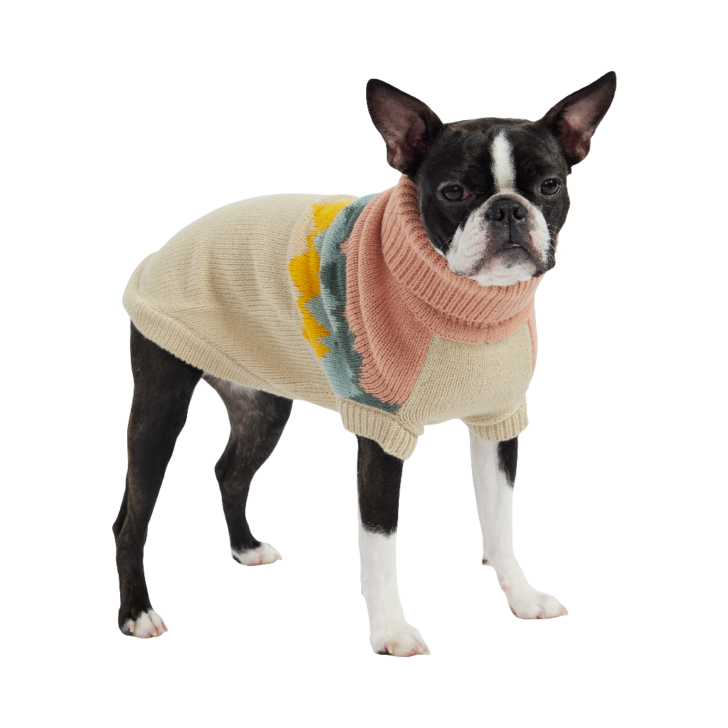 Cozy Fireside Clay Dog Sweater - Warm Knit Turtleneck for Pets