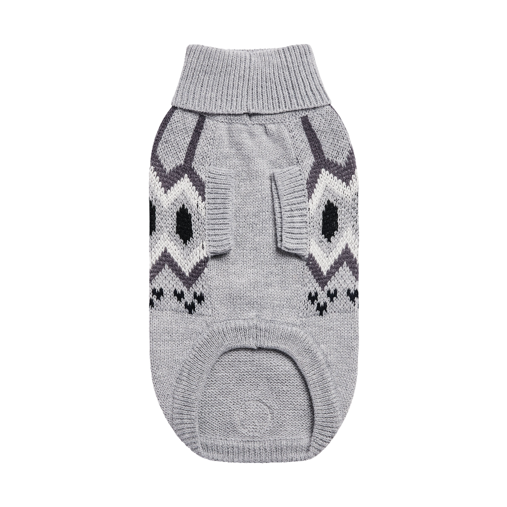 Heritage Turtleneck Dog Sweater - Grey Mix