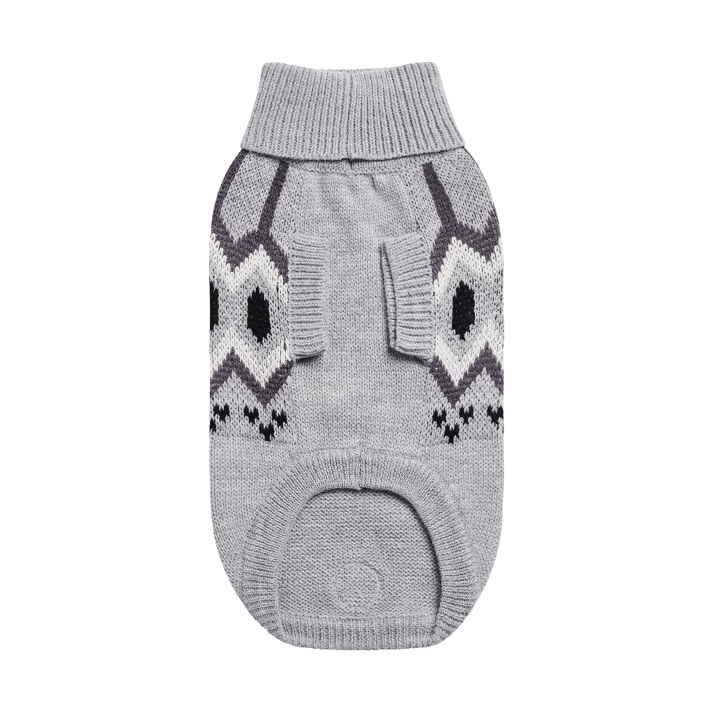 Heritage Turtleneck Dog Sweater - Grey Mix