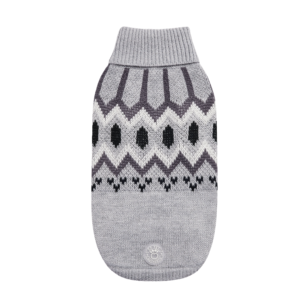 Heritage Turtleneck Dog Sweater - Grey Mix