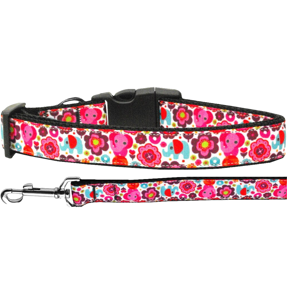 Elephant Elefun Nylon Collar & Leash for Dogs & Cats - Durable Pet Accessories