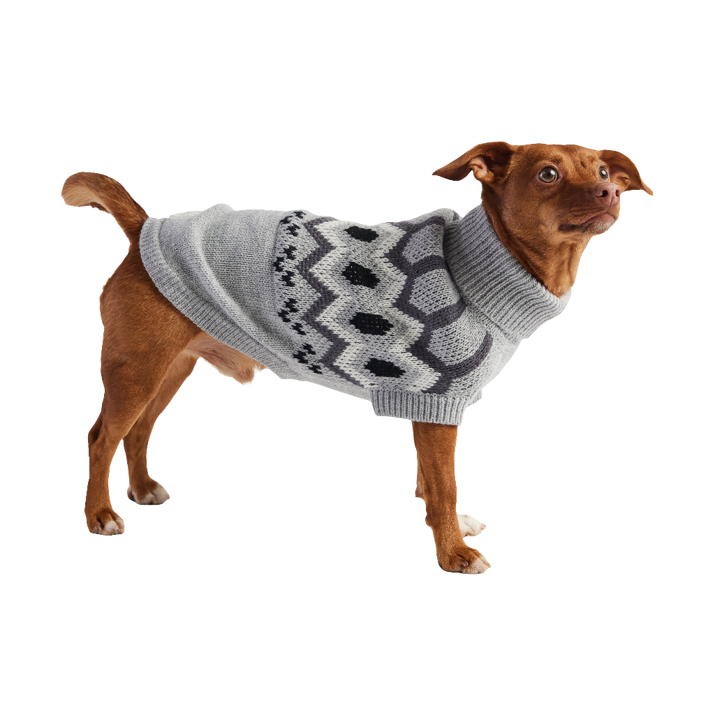 Heritage Turtleneck Dog Sweater - Grey Mix