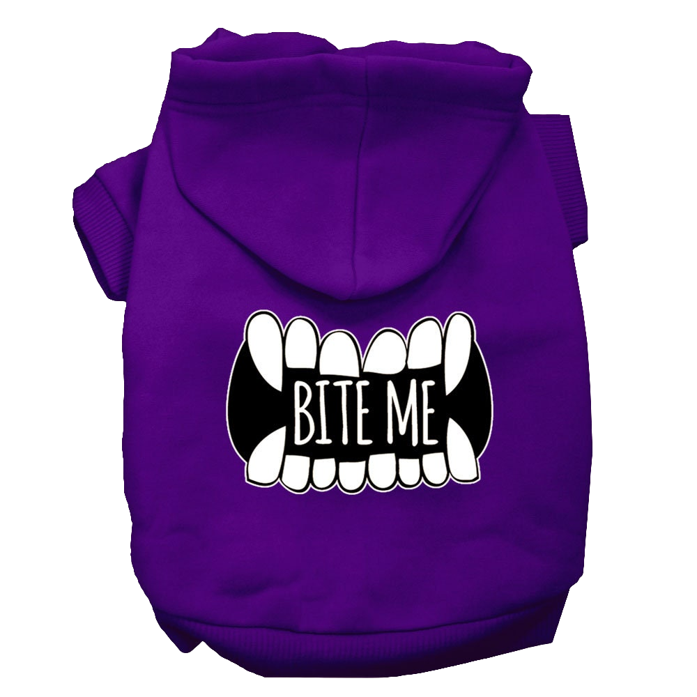 "Bite Me" Hoodie for Pets – Cozy Dog & Cat Hoodie with Screen Print Design