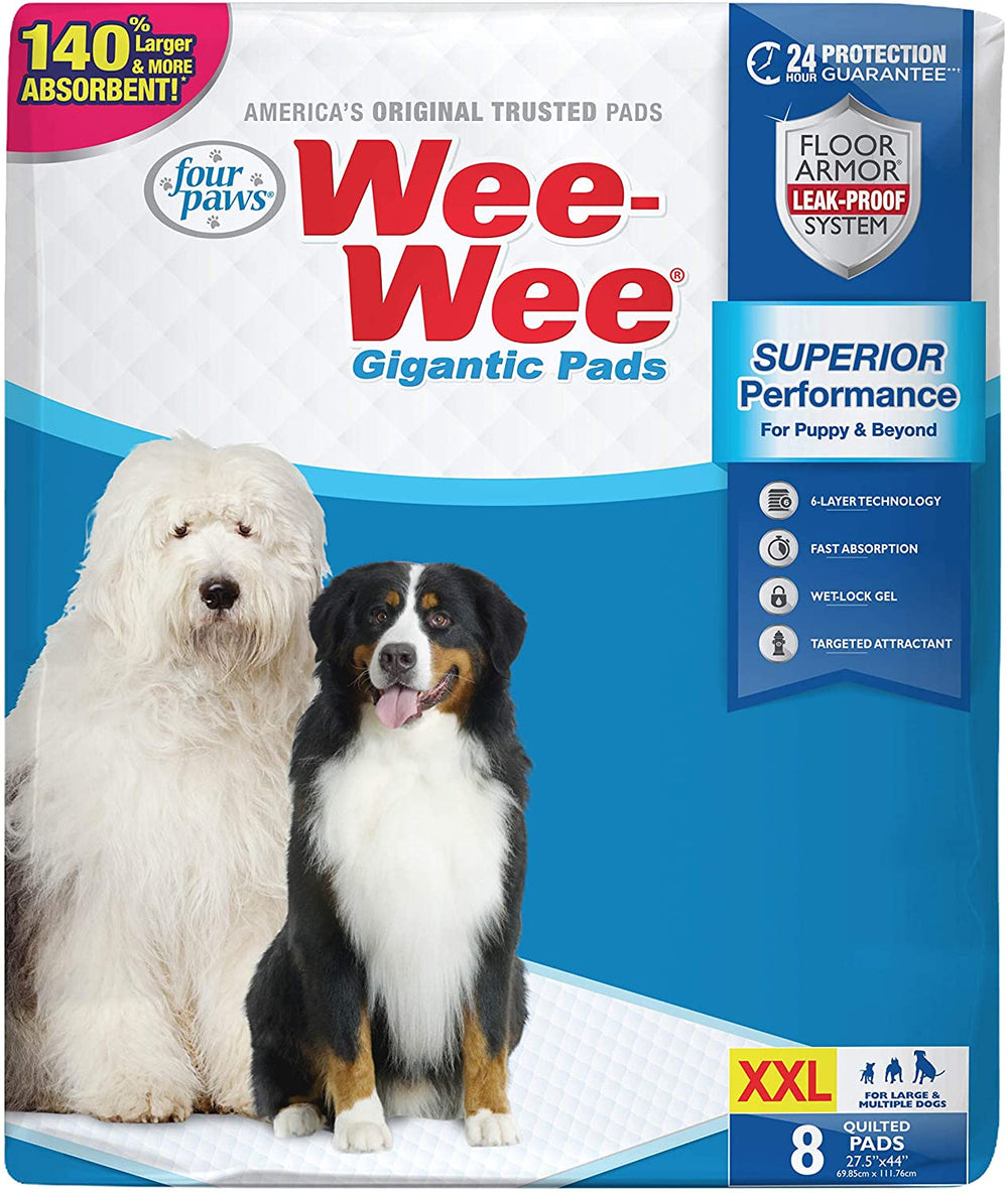 Gigantic Size Dog Training Pads - Four Paws Wee Wee Pads, High Absorbency