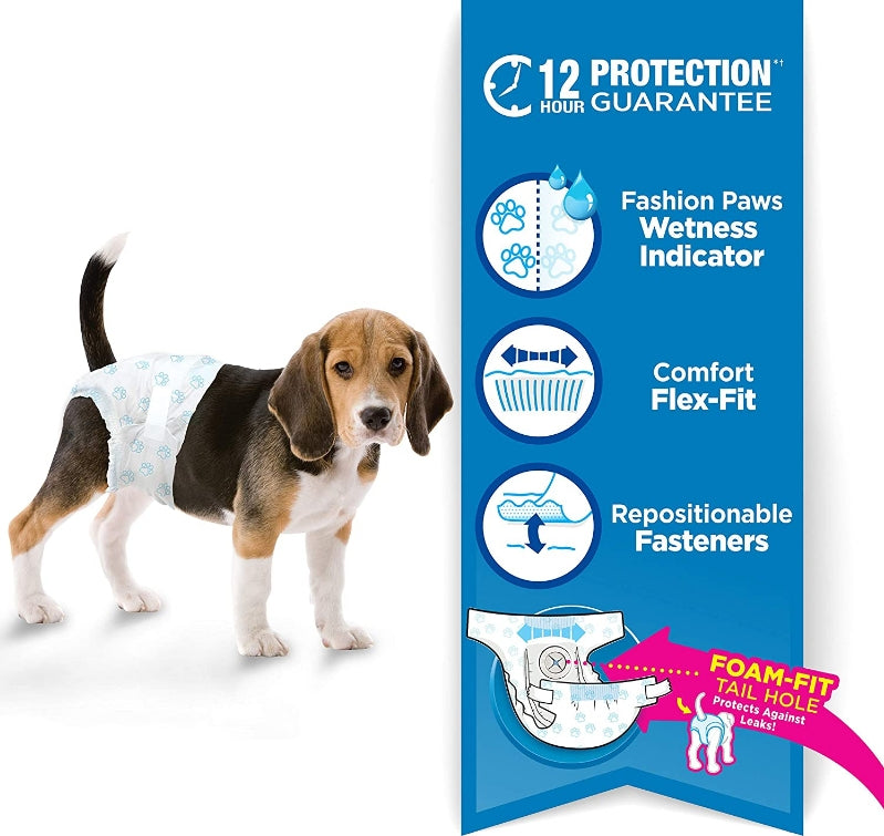 Medium Disposable Dog Diapers - Four Paws Wee Wee, Leak-Proof Protection