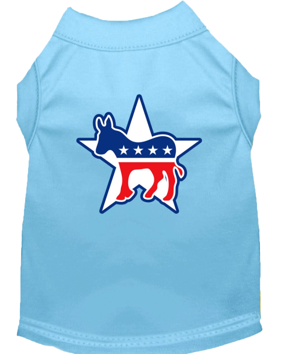 Democrat-Themed Screen Printed Shirt for Pets - Comfortable Cotton Blend for Dogs & Cats