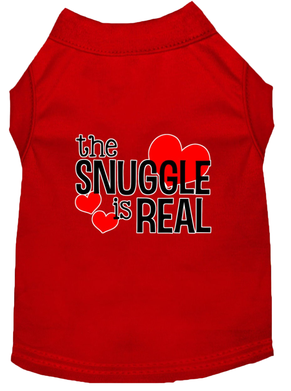 "The Snuggle Is Real" - Cute Screen Printed Dog & Cat Shirt Apparel