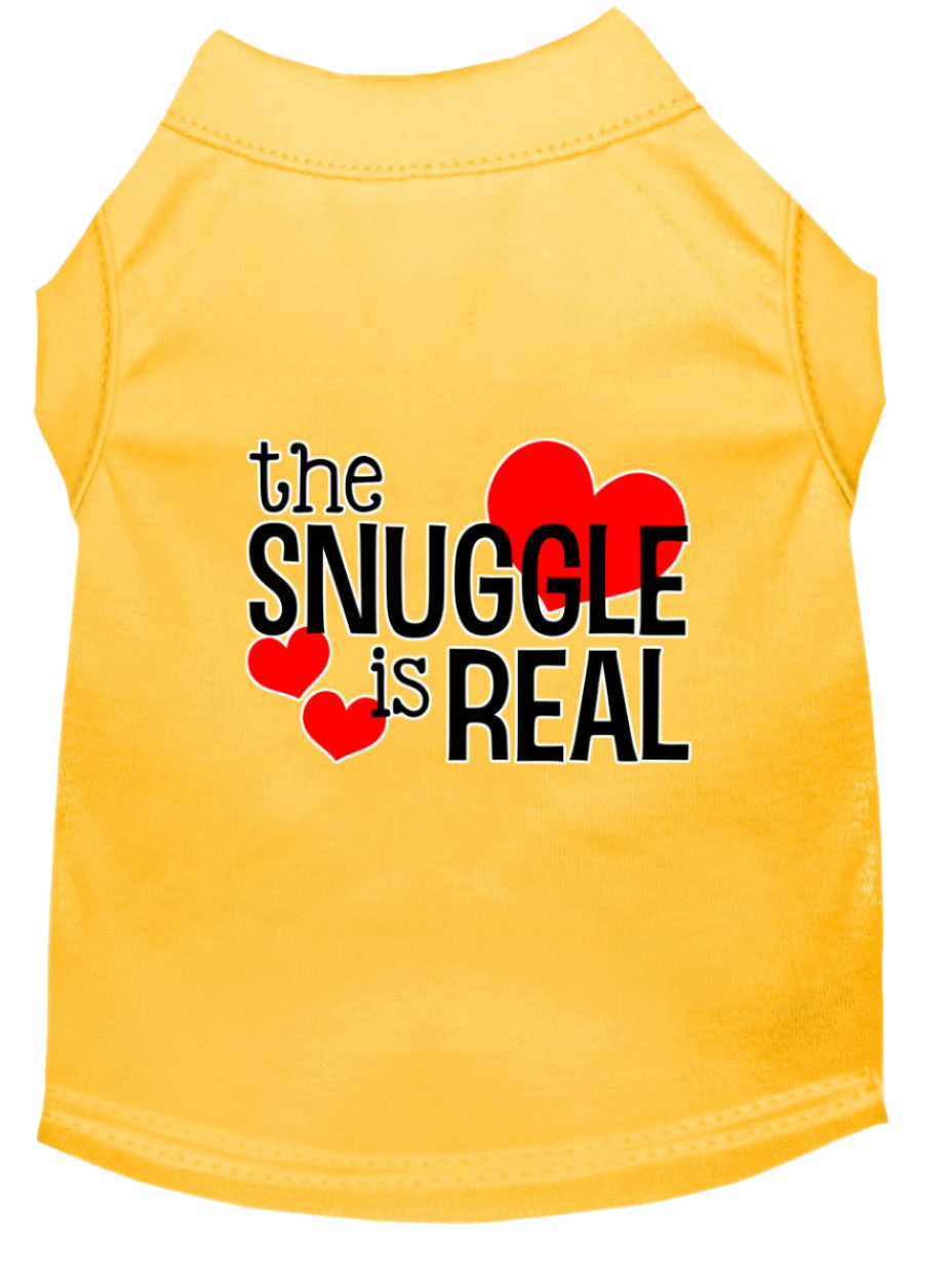 "The Snuggle Is Real" - Cute Screen Printed Dog & Cat Shirt Apparel